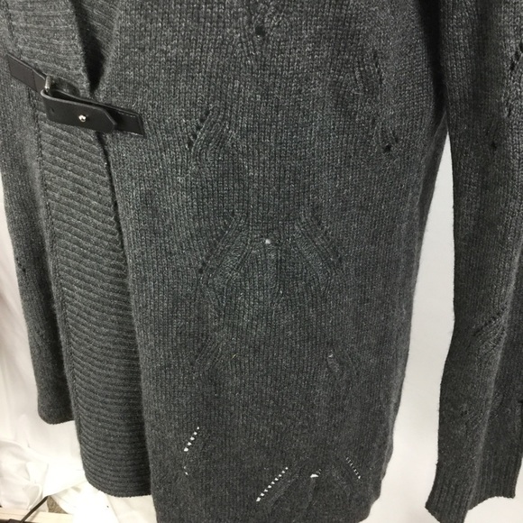 ELLIOTT Lauren Gray Silk and Cashmere Open Knit Cardigan Sweater Size S - Picture 2 of 8